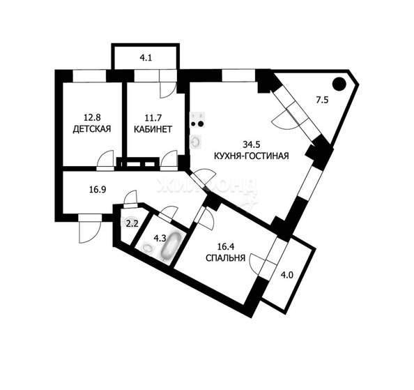 
   Продам 4-комнатную, 98.8 м², Галущака ул, 17

. Фото 37.