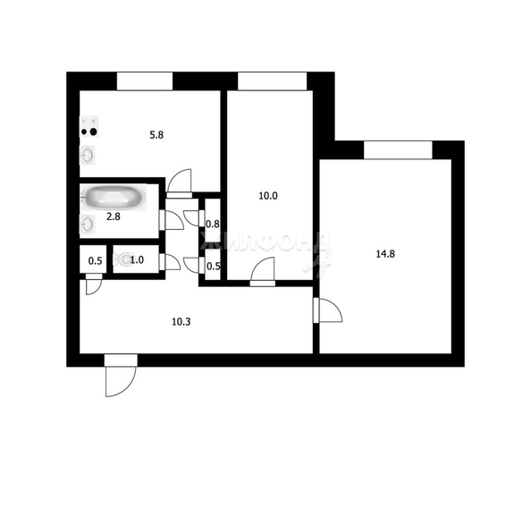 
   Продам 2-комнатную, 46.2 м², Мало-Кузнецкая ул, 26

. Фото 1.