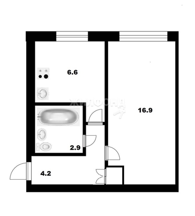 
   Продам 1-комнатную, 30.9 м², Строительная ул, 3

. Фото 9.