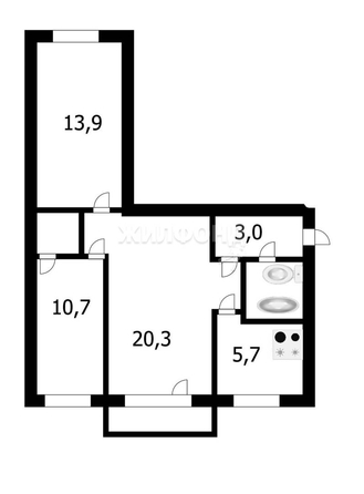 
   Продам 3-комнатную, 59 м², Новогодняя ул, 16

. Фото 16.