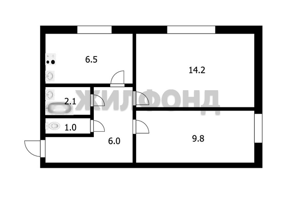 
   Продам 2-комнатную, 39.6 м², Центральная ул, 8

. Фото 7.