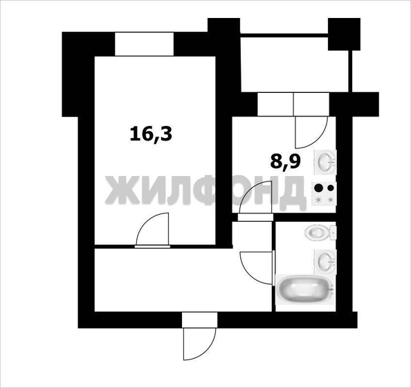 
   Продам 1-комнатную, 37.3 м², Боровая ул, 4/9

. Фото 9.