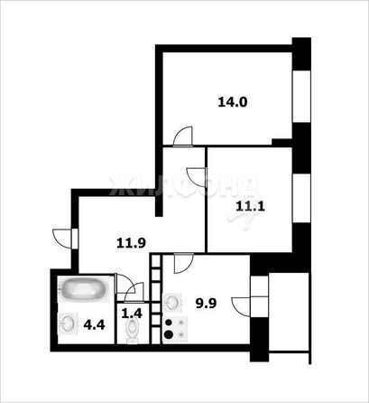 
   Продам 2-комнатную, 52.7 м², Красный пр-кт, 167/4

. Фото 43.