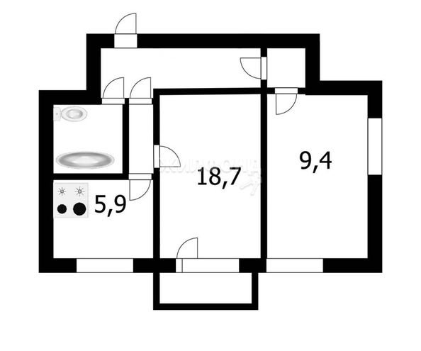 
   Продам 2-комнатную, 40.2 м², Залесского ул, 8

. Фото 1.