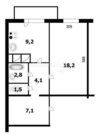 
   Продам 1-комнатную, 42.9 м², Добролюбова ул, 162/1

. Фото 22.