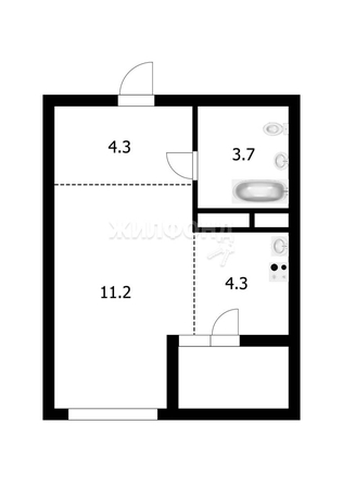 
   Продам студию, 23.5 м², Тайгинская ул, 39

. Фото 12.