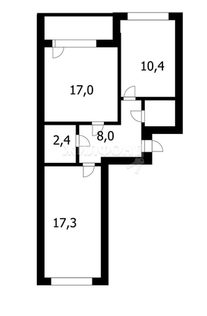 
   Продам 2-комнатную, 57.2 м², Ипподромская ул, 44

. Фото 2.