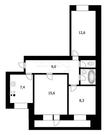 
   Продам 3-комнатную, 57.7 м², Маяковского ул, 24/1

. Фото 23.