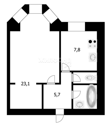 
   Продам 1-комнатную, 41.6 м², Станиславского ул, 10

. Фото 8.