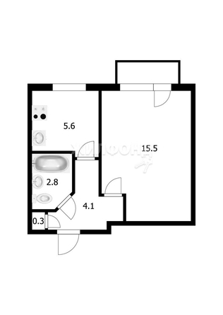 
   Продам 1-комнатную, 28.8 м², Октябрьская ул, 14

. Фото 2.