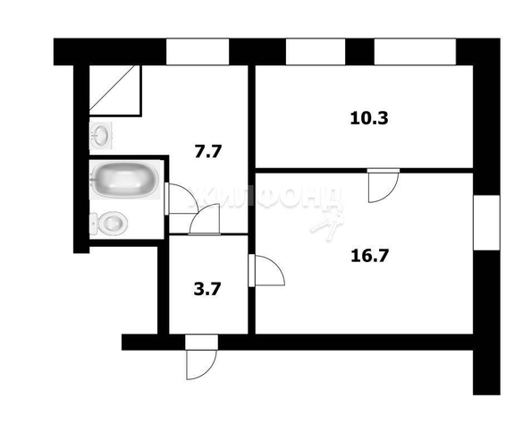 
   Продам 2-комнатную, 41 м², Трудовая ул, 1а

. Фото 7.