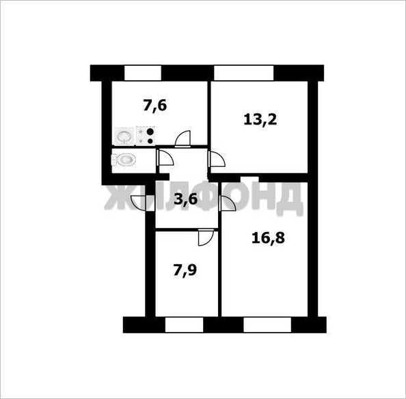 
   Продам комнату, 13.2 м², Первомайская ул, 90

. Фото 8.