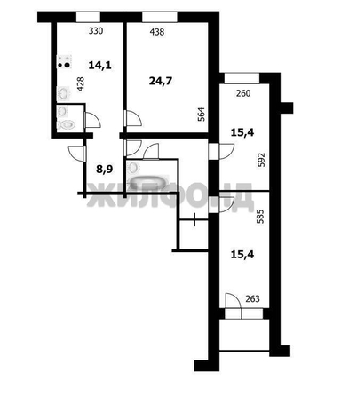 
   Продам 3-комнатную, 95.4 м², Мичурина ул, 18/1

. Фото 2.