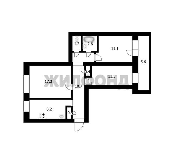 
   Продам 3-комнатную, 63.5 м², Выборная ул, 108

. Фото 19.