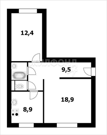 
   Продам 2-комнатную, 53 м², Чемская ул, 16

. Фото 1.