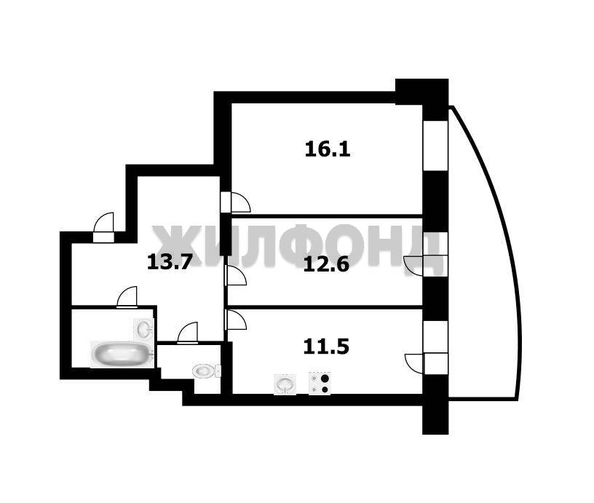 
   Продам 2-комнатную, 60 м², Кузьмы Минина ул, 9/1

. Фото 23.