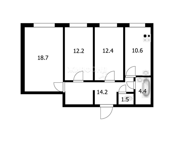 
   Продам 3-комнатную, 74 м², Заречная ул, 6

. Фото 17.