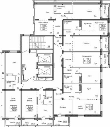 
   Продам 2-комнатную, 62.1 м², Самоцветы, Бирюза дом 2

. Фото 2.