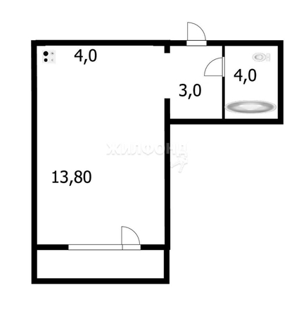 
   Продам студию, 28.6 м², Сибиряков-Гвардейцев ул, 53/9

. Фото 11.