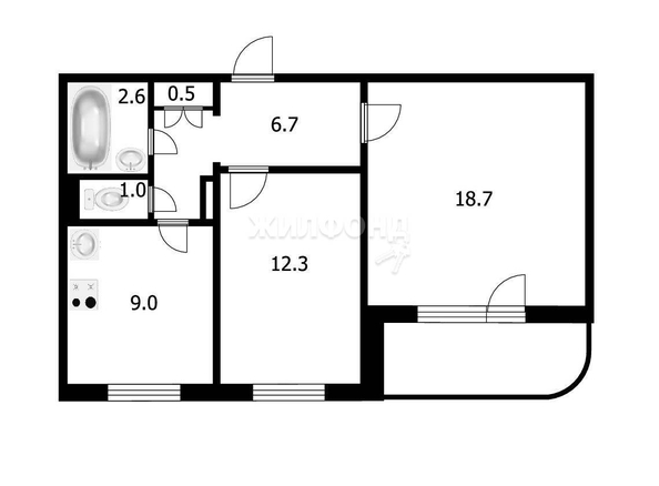 
   Продам 2-комнатную, 51 м², В. Высоцкого ул, 39

. Фото 1.