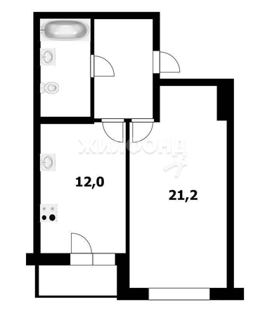 
   Продам 1-комнатную, 45.4 м², Богдана Хмельницкого ул, 19/3

. Фото 1.