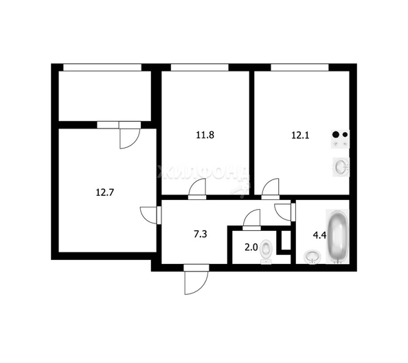 
   Продам 2-комнатную, 50.3 м², Тайгинская ул, 39

. Фото 8.