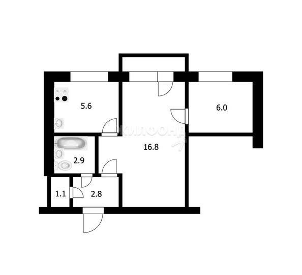 
   Продам 2-комнатную, 35.2 м², Гоголя ул, 17а

. Фото 8.