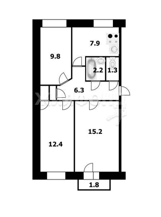 
   Продам комнату, 12.4 м², Доватора ул, 25/1

. Фото 12.