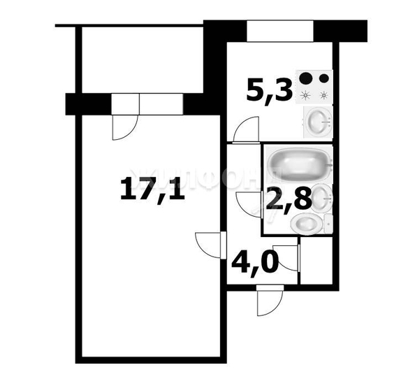 
   Продам 1-комнатную, 29.8 м², Чехова ул, 273

. Фото 16.