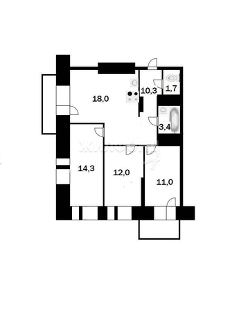 
   Продам 3-комнатную, 70 м², Военная ул, 9/2

. Фото 27.