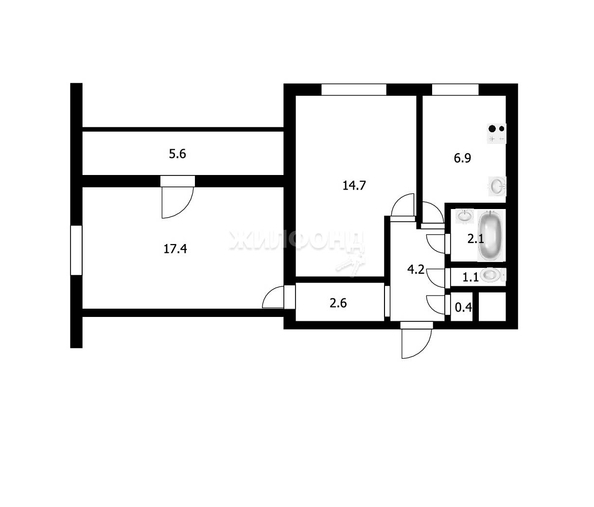 
   Продам 2-комнатную, 52.2 м², 1905 года ул, 85

. Фото 12.