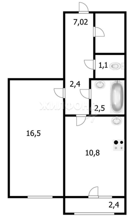 
   Продам 1-комнатную, 40.5 м², Александра Чистякова ул, 2/1

. Фото 11.