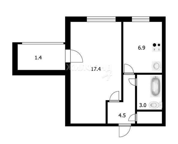 
   Продам 1-комнатную, 31.8 м², ЖКО Аэропорта ул, 24

. Фото 7.