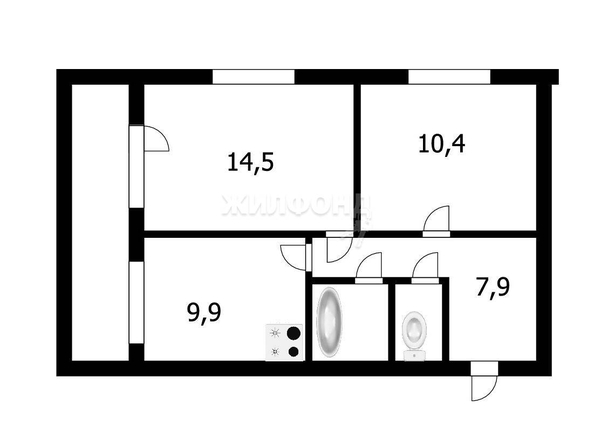 
   Продам 2-комнатную, 46.8 м², Кирова ул, 63

. Фото 2.