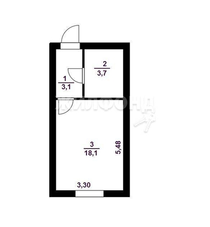 
   Продам студию, 23.7 м², Романтиков ул, 3

. Фото 2.