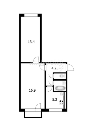 
   Продам 2-комнатную, 43.2 м², Челюскинцев ул, 8

. Фото 6.