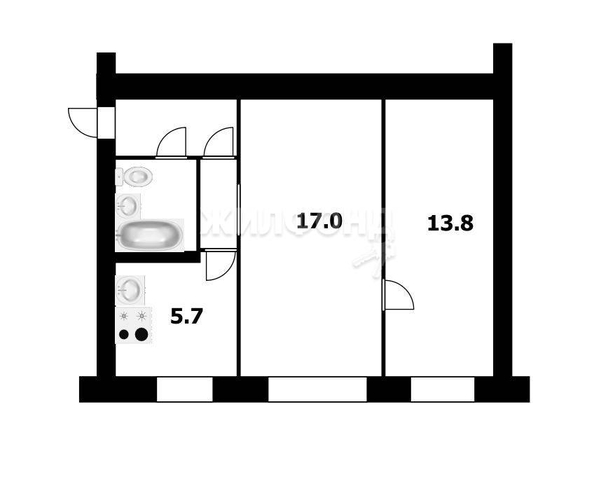 
   Продам 2-комнатную, 43.6 м², Большевистская ул, 173

. Фото 19.