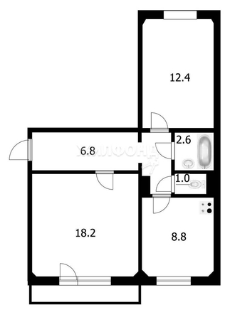 
   Продам 2-комнатную, 52.6 м², В. Высоцкого ул, 15

. Фото 1.