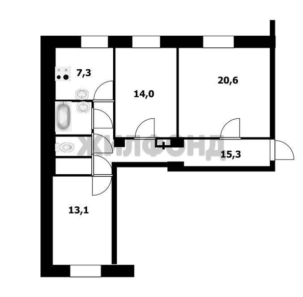 
  Продается 3-комн. квартира, 75.9 м², Красный пр-кт, д. 33
. Фото 16.