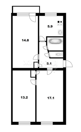 
   Продам 3-комнатную, 59.8 м², Учительская ул, 22

. Фото 15.