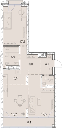 
   Продам 2-комнатную, 85 м², Тайм Сквер

. Фото 19.