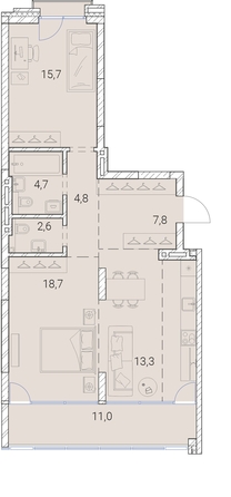 
   Продам 2-комнатную, 85.5 м², Тайм Сквер

. Фото 19.