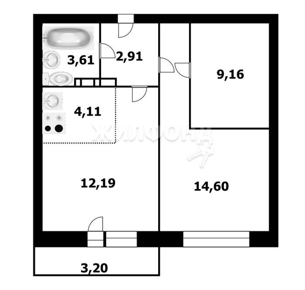 
   Продам 2-комнатную, 46.7 м², Фадеева ул, 66/5

. Фото 8.