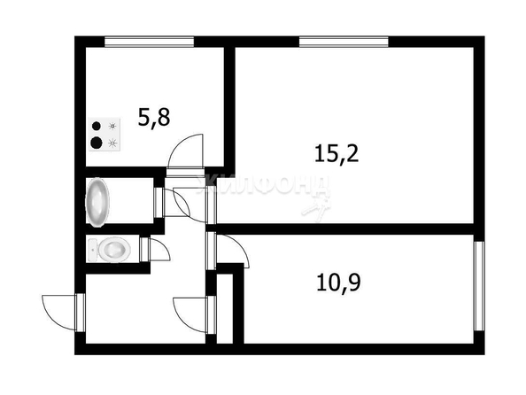 
   Продам 2-комнатную, 41.6 м², Мира ул, 12

. Фото 13.