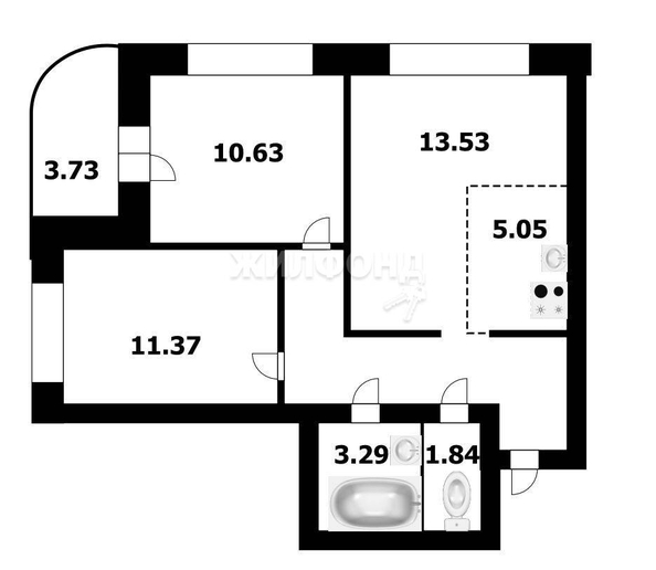 
   Продам 3-комнатную, 56.4 м², 1-я Шоссейная ул, 62

. Фото 9.