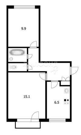 
   Продам 2-комнатную, 43.5 м², Петухова ул, 140

. Фото 13.