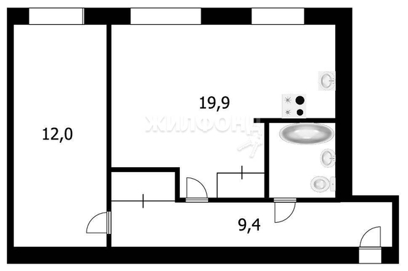 
   Продам 2-комнатную, 44 м², Богдана Хмельницкого ул, 10/2

. Фото 3.