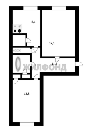 
   Продам 2-комнатную, 56.2 м², Серебренниковская ул, 4

. Фото 16.