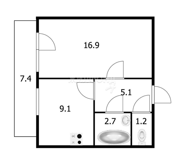 
   Продам 1-комнатную, 35.3 м², Шевченко ул, 11

. Фото 17.