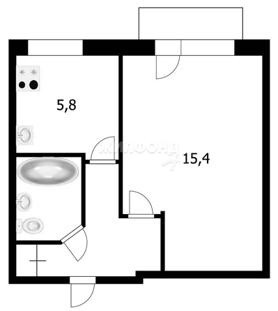 
   Продам 1-комнатную, 28.7 м², Водозабор ул, 6

. Фото 25.